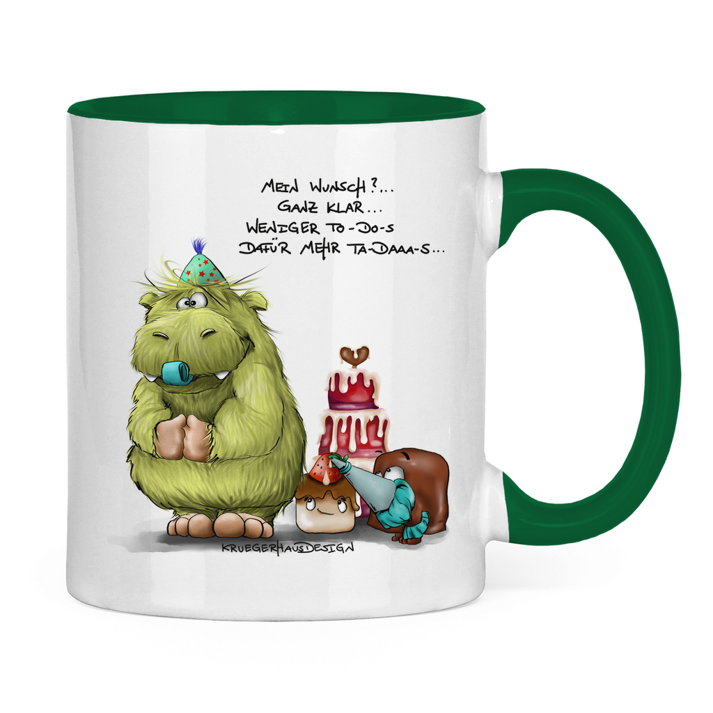 Tasse zweifarbig Mein Wunsch? Ganz klar, Weniger To-Do-s dafür mehr...