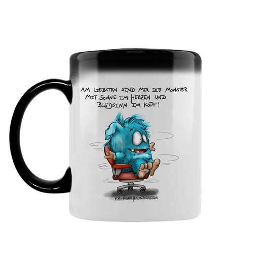 Zaubertasse Am liebsten sind mir die Monster mit Sonne im Herzen und...