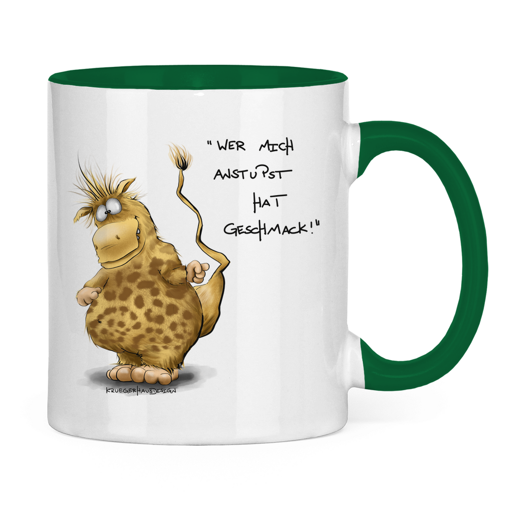 Tasse zweifarbig Wer mich anstupst hat Geschmack!