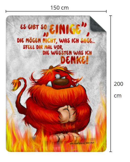 Premium Kuscheldecke, superweich, 150 x 200cm, Kruegerhausdesign Monster, Es gibt so "Einige", die mögen...