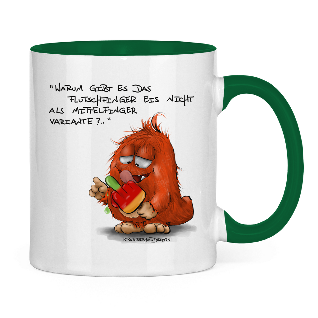 Tasse zweifarbig Warum gibt es das Flutschfinger Eis nicht als Mittelfinger..