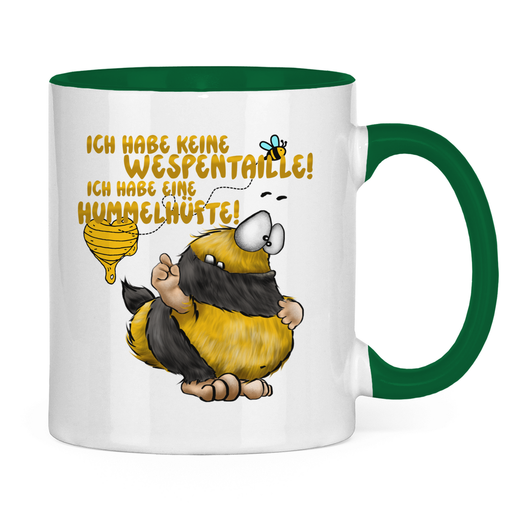 Tasse zweifarbig Ich habe keine Wespentaille! Ich habe eine Hummelhüfte!