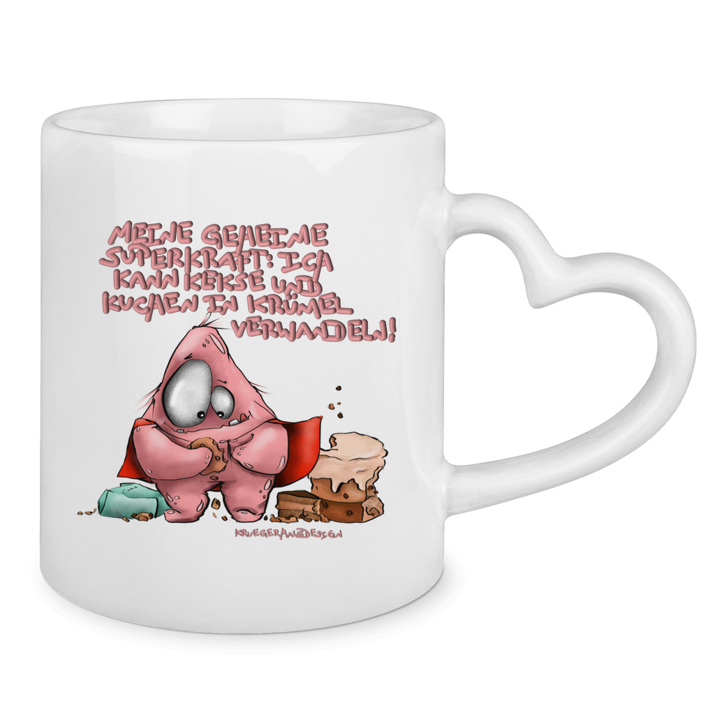 Tasse mit Herzhenkel Meine geheime Superkraft: Ich kann Kekse und Kuchen in ...