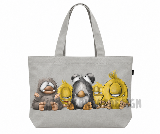FINAL SALE – Riesen Shopper „Monster-Müdigkeit“ | Hellgrau