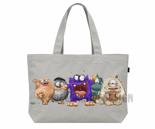 FINAL SALE – Riesen Shopper „Monsterparty“ | Hellgrau