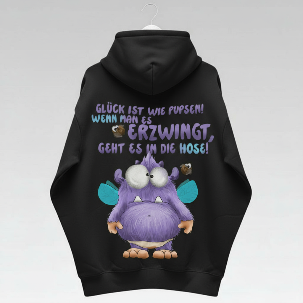Unisex Hoodie XXL Druck Kruegerhausdesign Monster, Schwarz, Motivwahl
