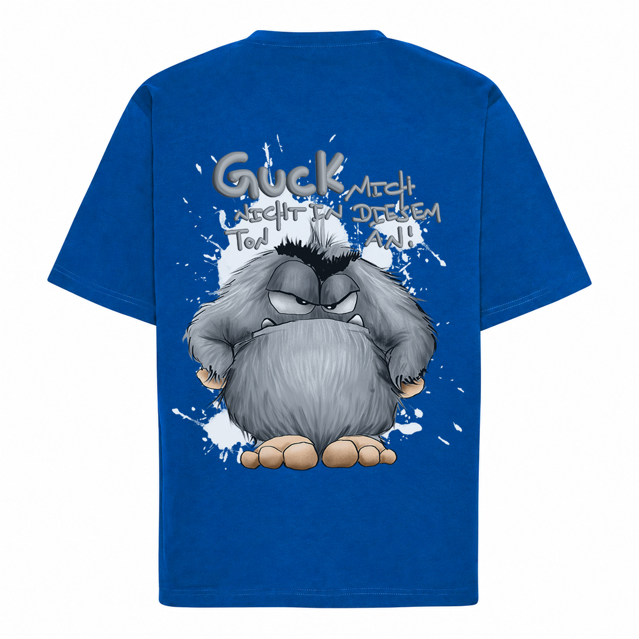 T-Shirt Royalblau – Größe M | Guck mich nicht an!