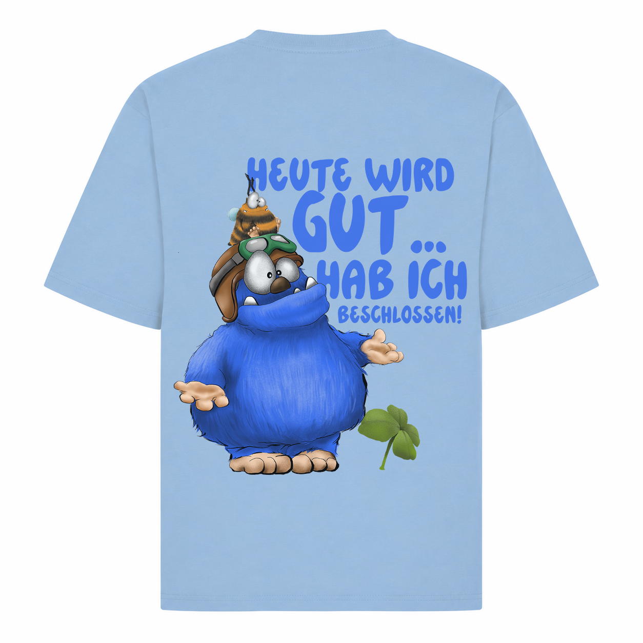 Monster T-Shirt Hellblau – Größe XL | Heute wird gut!