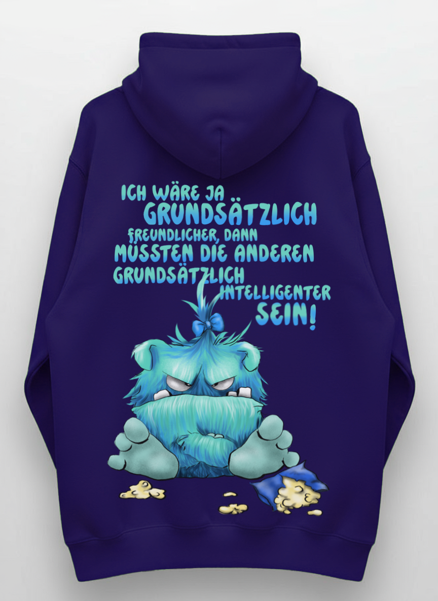 Unisex Hoodie XXL Druck Kruegerhausdesign Monster, lila, Motivwahl