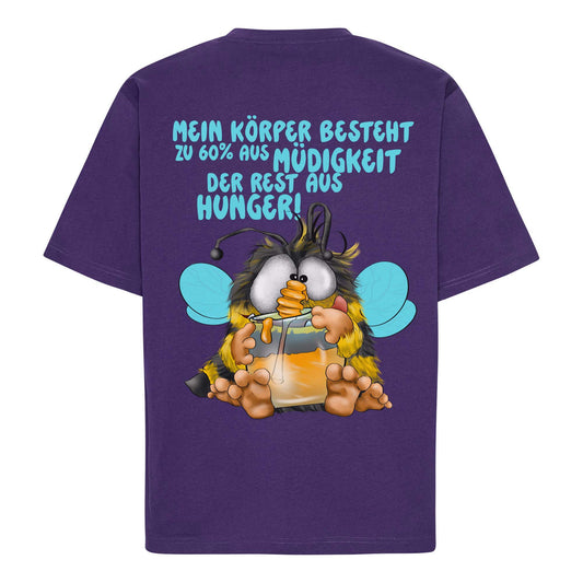 T-Shirt „60% Müdigkeit, 40% Hunger“