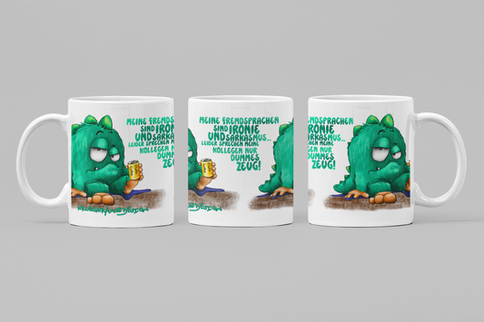 Sarkasmus Monster Tasse – Lustige Bürotasse handgemacht mit Orca Coating