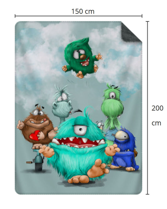 Muster Premium Kuscheldecke, superweich, 150 x 200cm, Kruegerhausdesign Monster, Multidesign 3