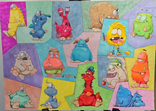 Mosaik Bros No. 1 | Original Comic Monster Art by Hugo Krueger