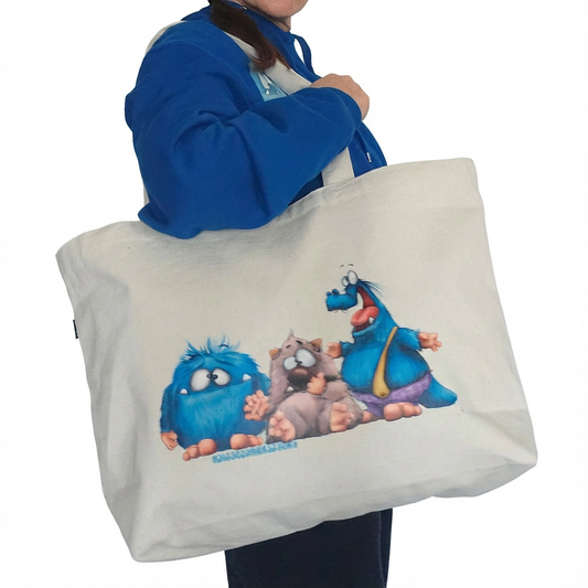 XXL SHOPPER blaue Monster recyctelt