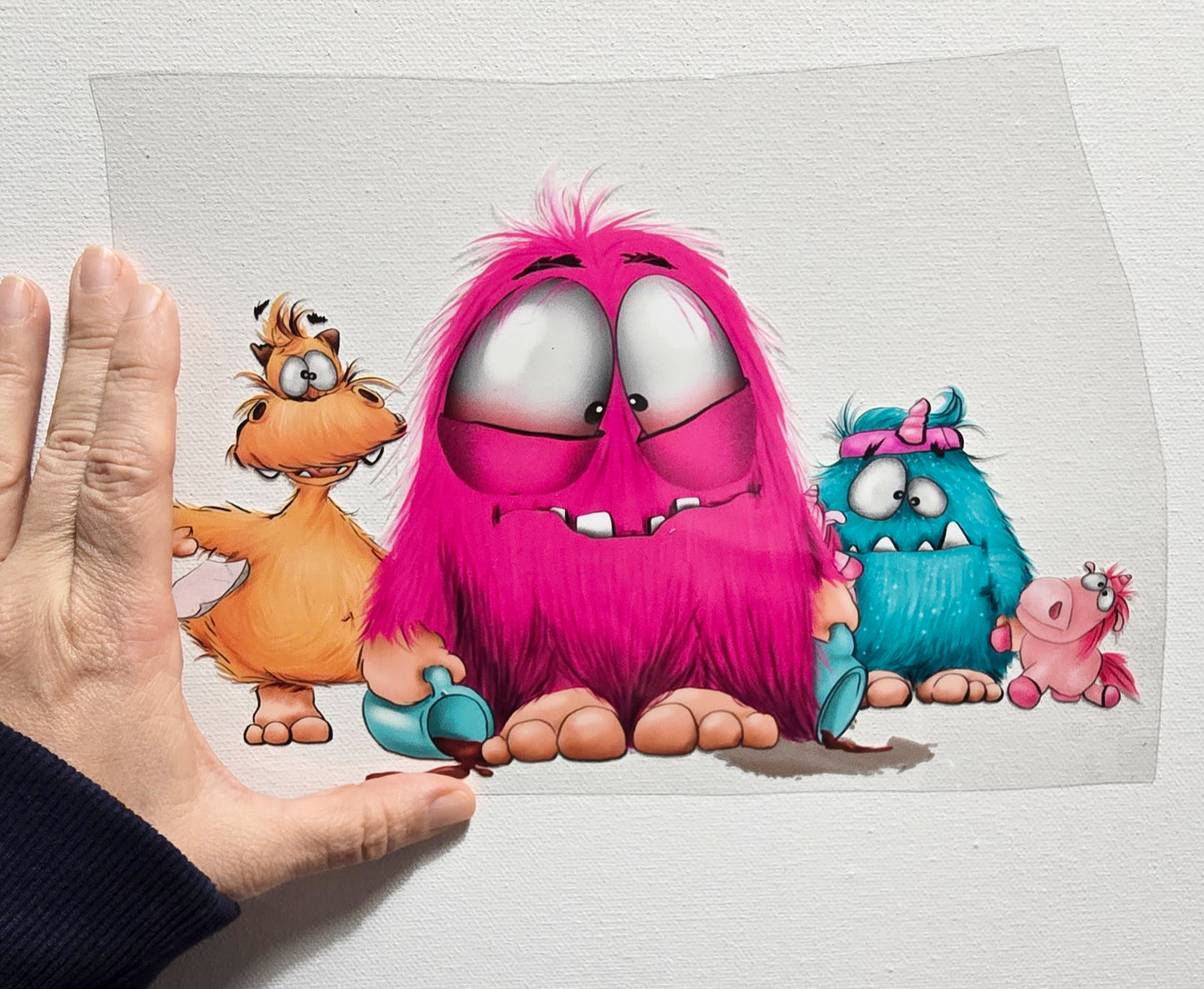 XXL Rub on, Glassticker, UV Sticker Multimonster