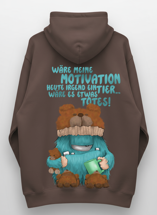 Unisex Hoodie XXL Druck Kruegerhausdesign Monster Gr. XXL Mocha, Motivwahl
