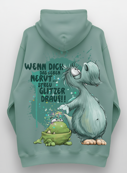 Unisex Hoodie XXL Druck Kruegerhausdesign Monster, mint, Motivwahl