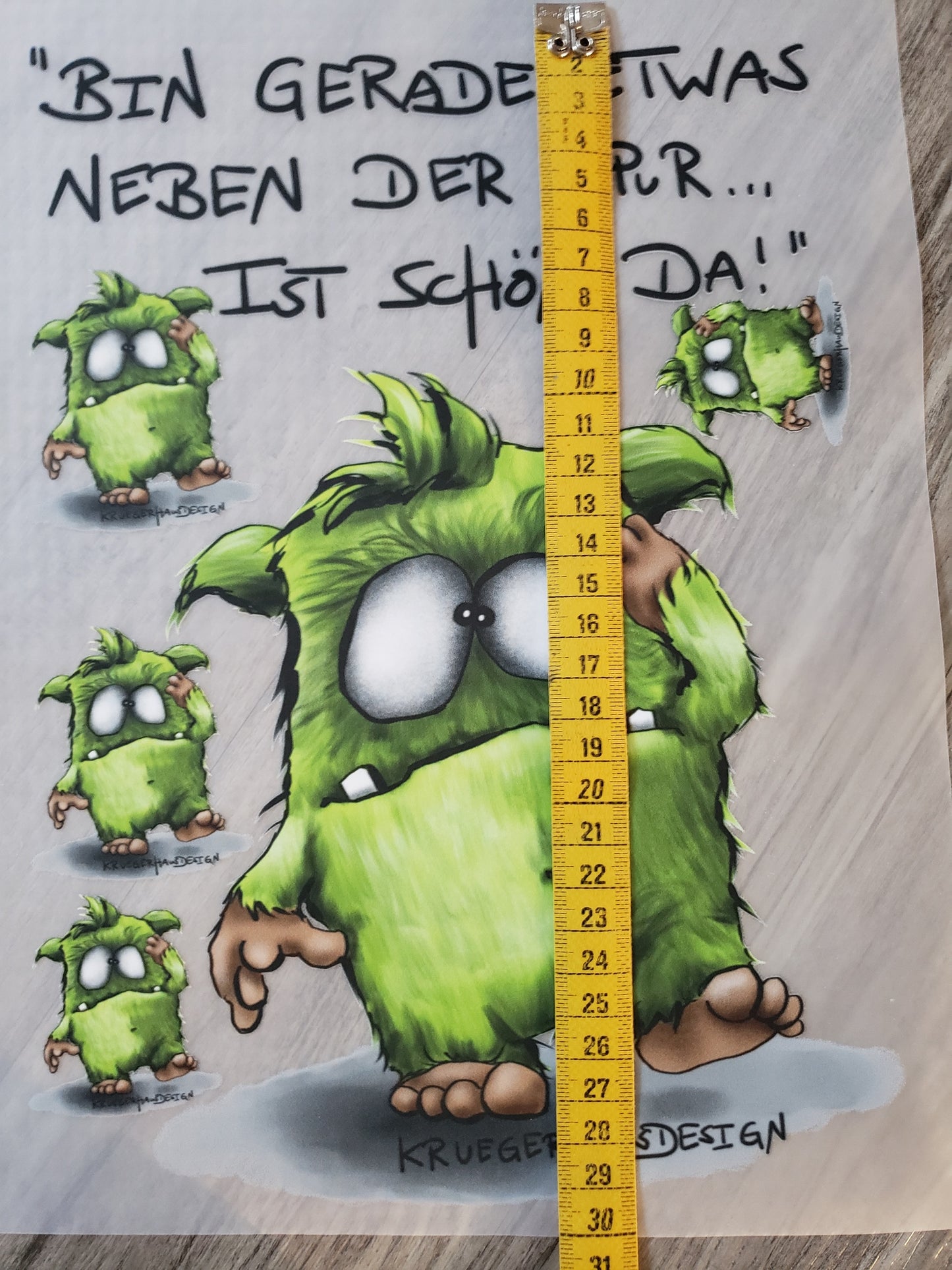 A4 Bügelbild Kruegerhausdesign Monster, Bin gerade etwas... mit Liebe illustriert