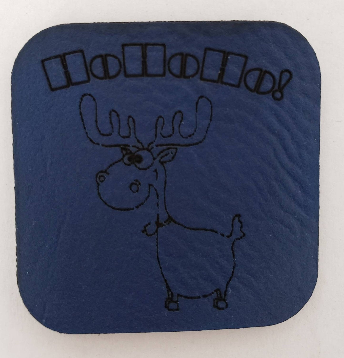 Kunstleder Label, Patch, Etikett, Aufnäher, Elch Design, mint, braun, blau,rosa, grau, beigebraun, nude, rot