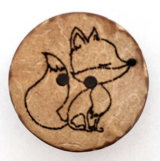 Kokosnussknöpfe Knöpfe Laser graviert Fuchs 20mm oder 25mm