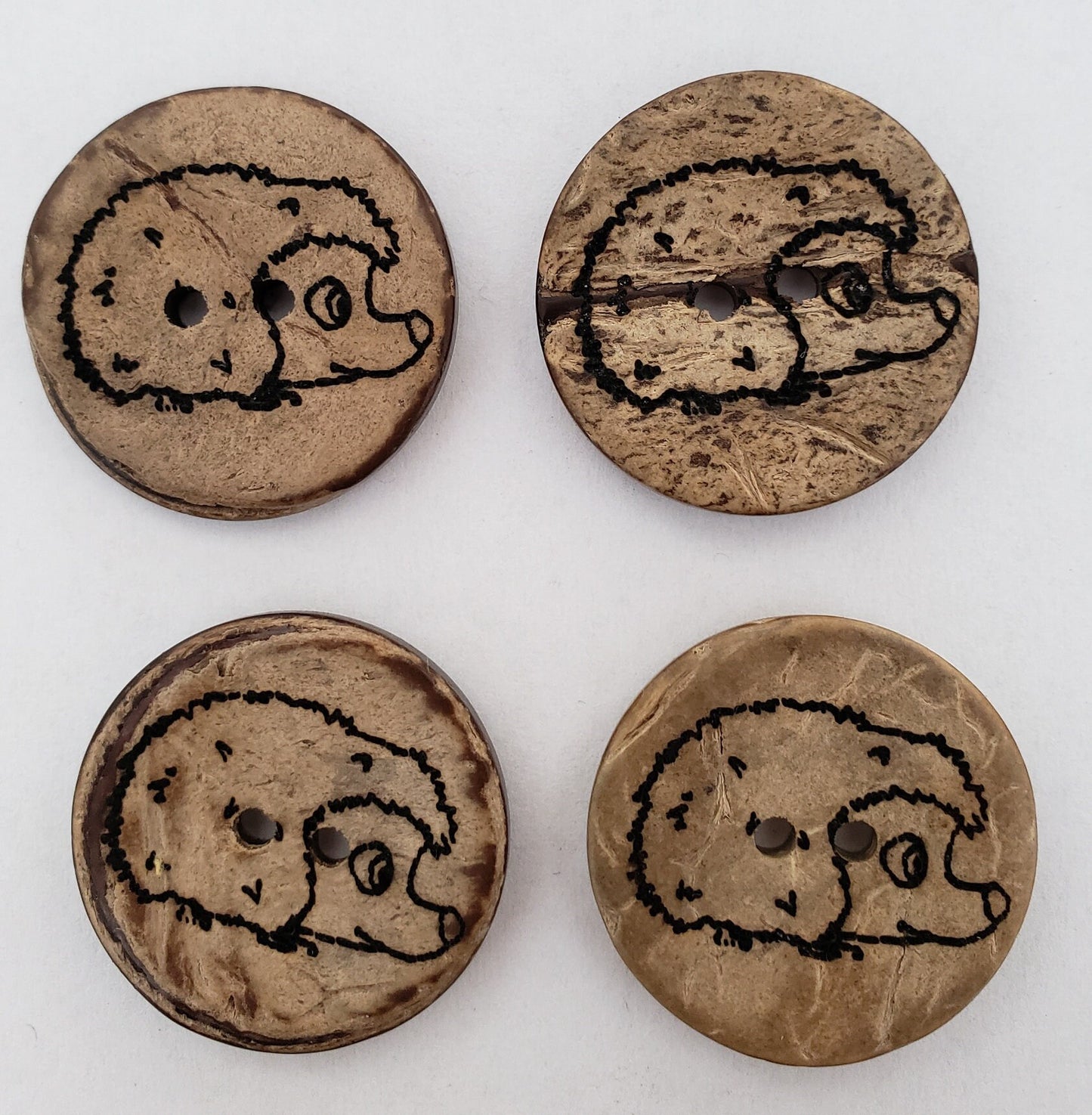 Kokosnussknöpfe Knöpfe Laser graviert Igel 20mm oder 25mm