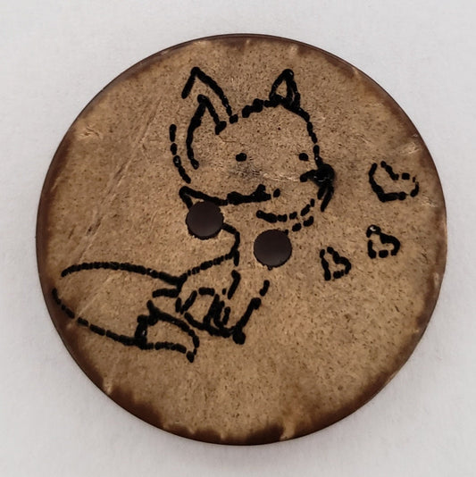 Kokosnussknöpfe Knöpfe Laser graviert Love Fuchs 20mm oder 25mm