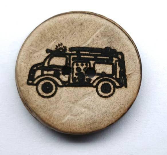 Kokosnussknöpfe Knöpfe Laser graviert Feuerwehr 20mm oder 25mm