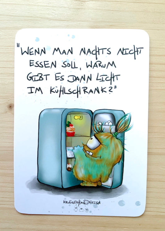 Postkarte Monster Kruegerhausdesign „Wenn man nachts…“