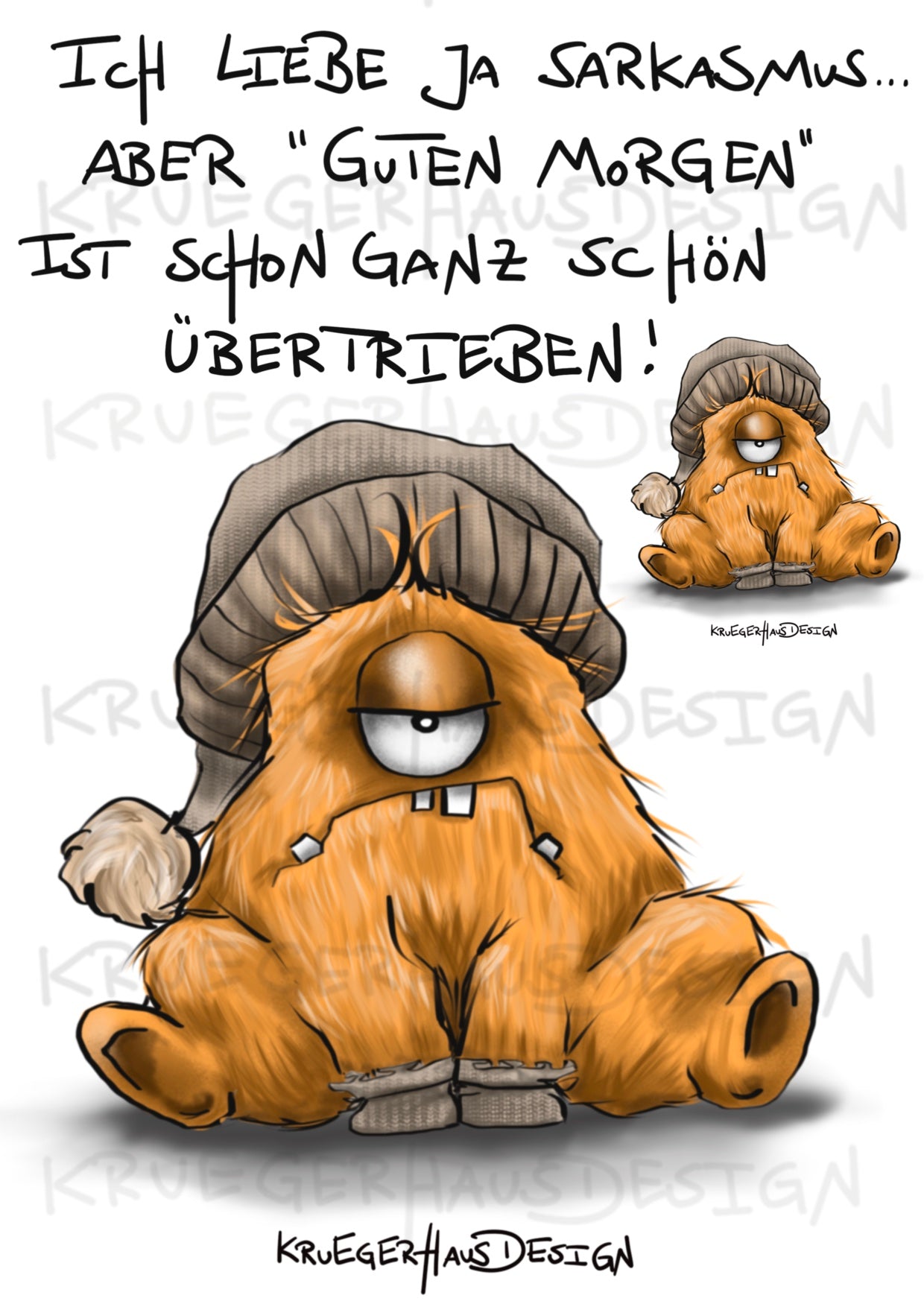 A4 Bügelbild Kruegerhausdesign Monster, Ich liebe Sarkasmus…mit Liebe illustriert