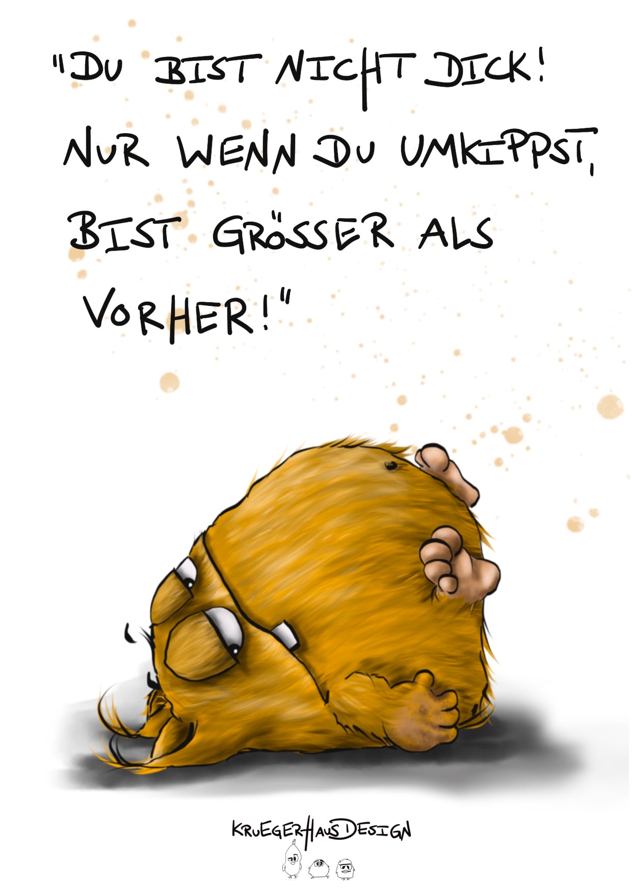 Postkarte Monster Kruegerhausdesign „Du bist nicht dick!“