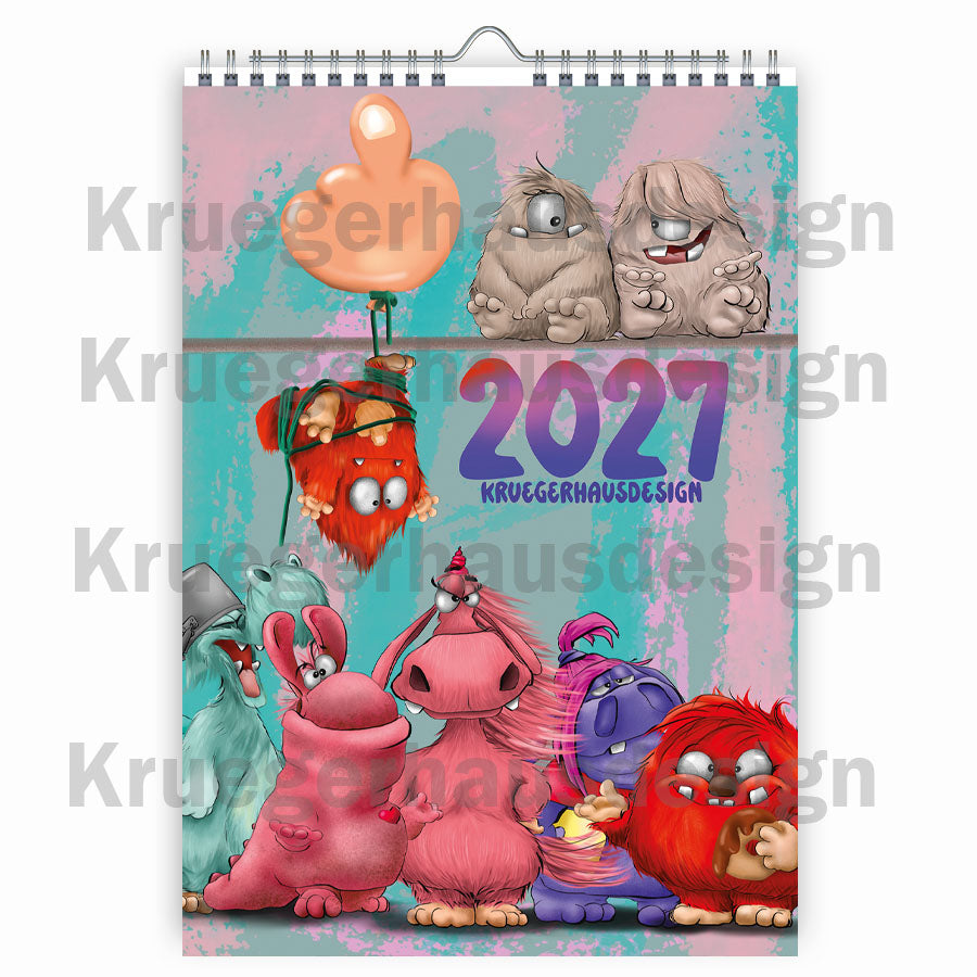 Familienplaner 2027 A3 – 6 Spalten Monster Kalender | Vorbestellung