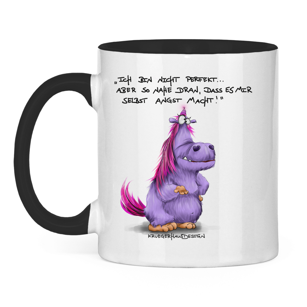 Tasse zweifarbig Ich bin nicht perfekt.. aber so nahe dran, dass es mir ...
