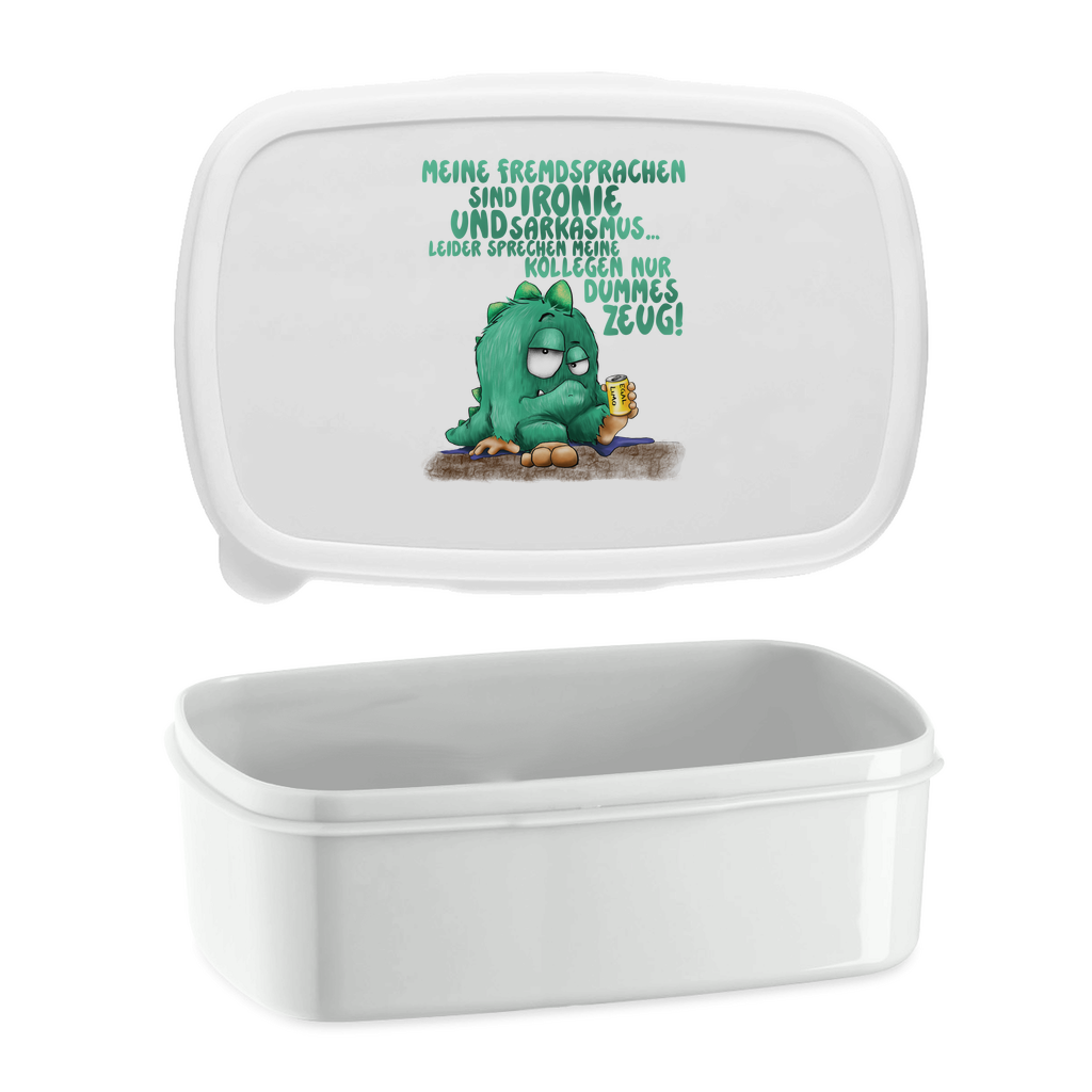 Lunchbox Meine Fremdsprachen sind Ironie und Sarkasmus.