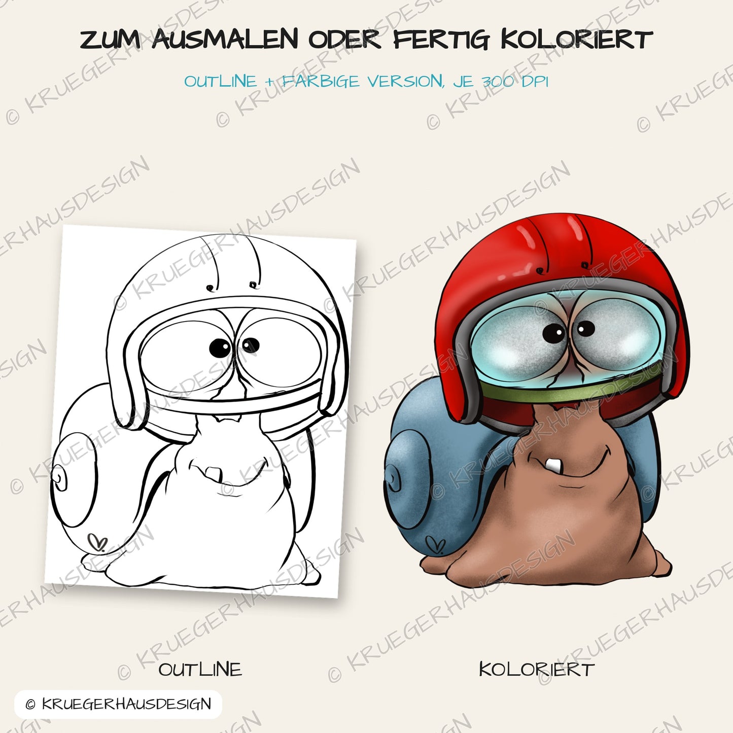 Turbo-Schnecke – DigiStamp zum Ausdrucken & Ausmalen (Privatlizenz)