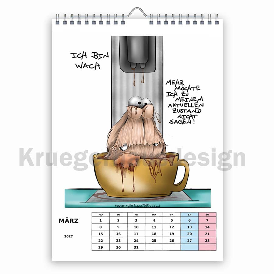 Monsterkalender 2027 A3 – Kruegerhausdesign Wandkalender | Vorbestellung