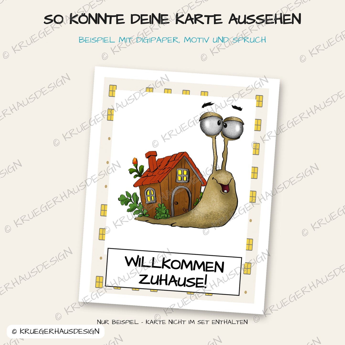 Häuschen-Schnecke – DigiStamp zum Ausdrucken & Ausmalen (Privatlizenz)