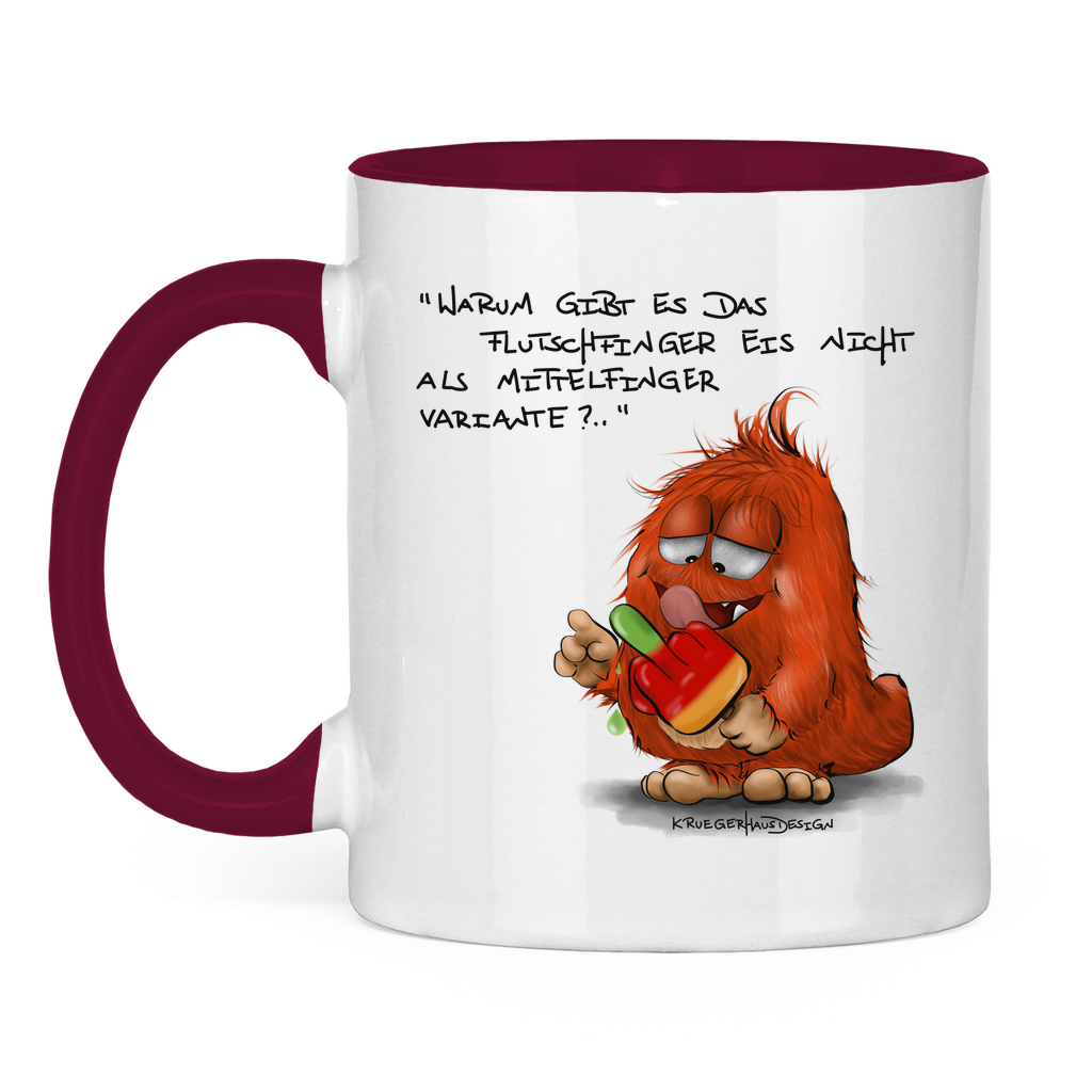 Tasse zweifarbig Warum gibt es das Flutschfinger Eis nicht als Mittelfinger..