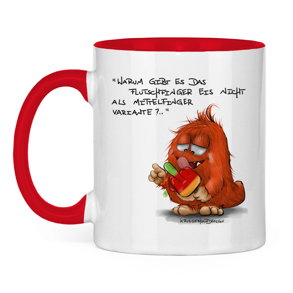 Tasse zweifarbig Warum gibt es das Flutschfinger Eis nicht als Mittelfinger..