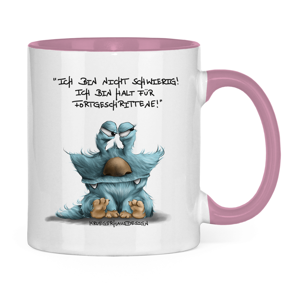 Tasse zweifarbig Ich bin nicht schwierig! Ich bin halt für Fortgeschrittene!