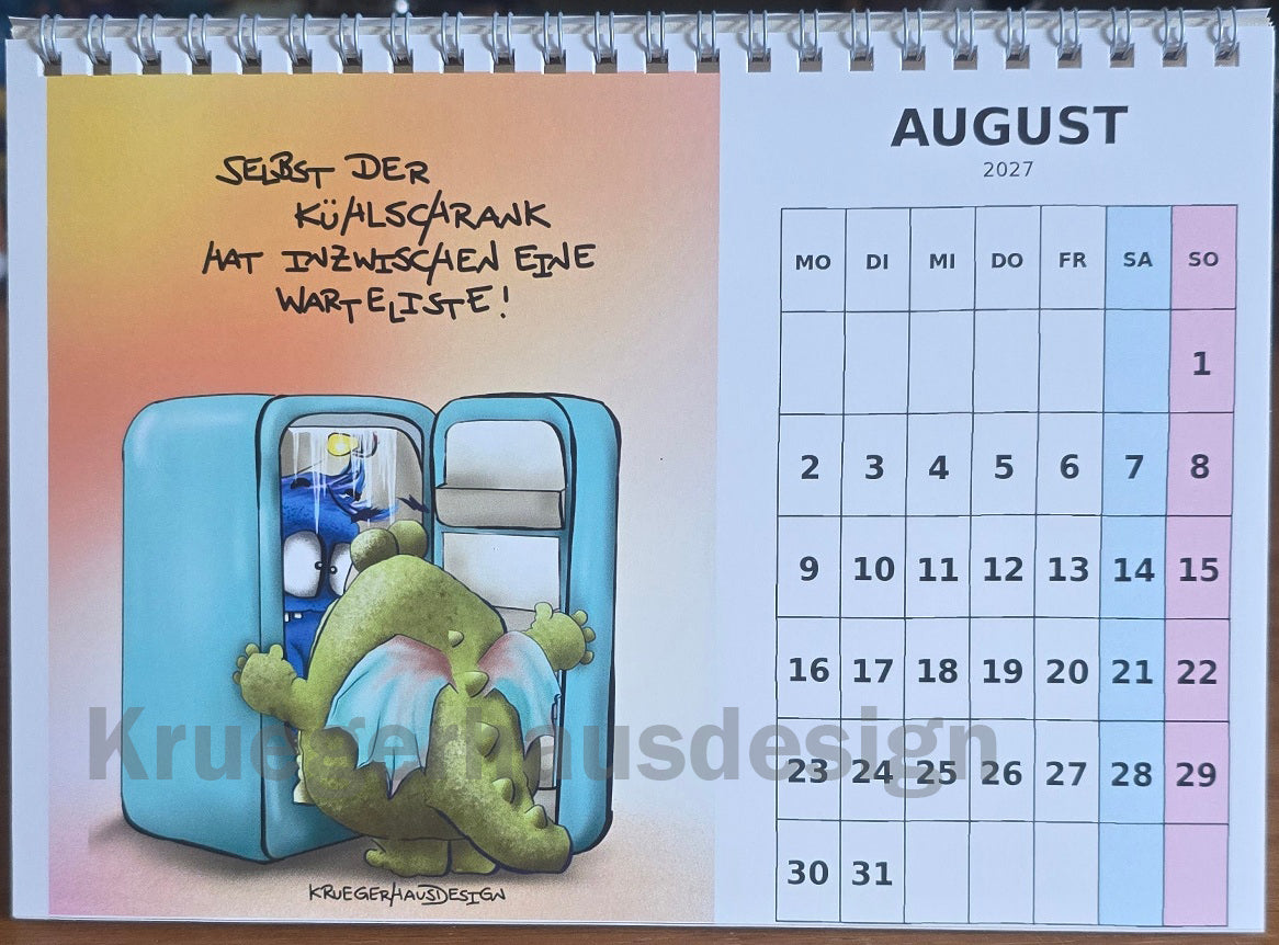 Tischkalender 2027 A5 – Lustiger Monster Kalender | Kruegerhausdesign