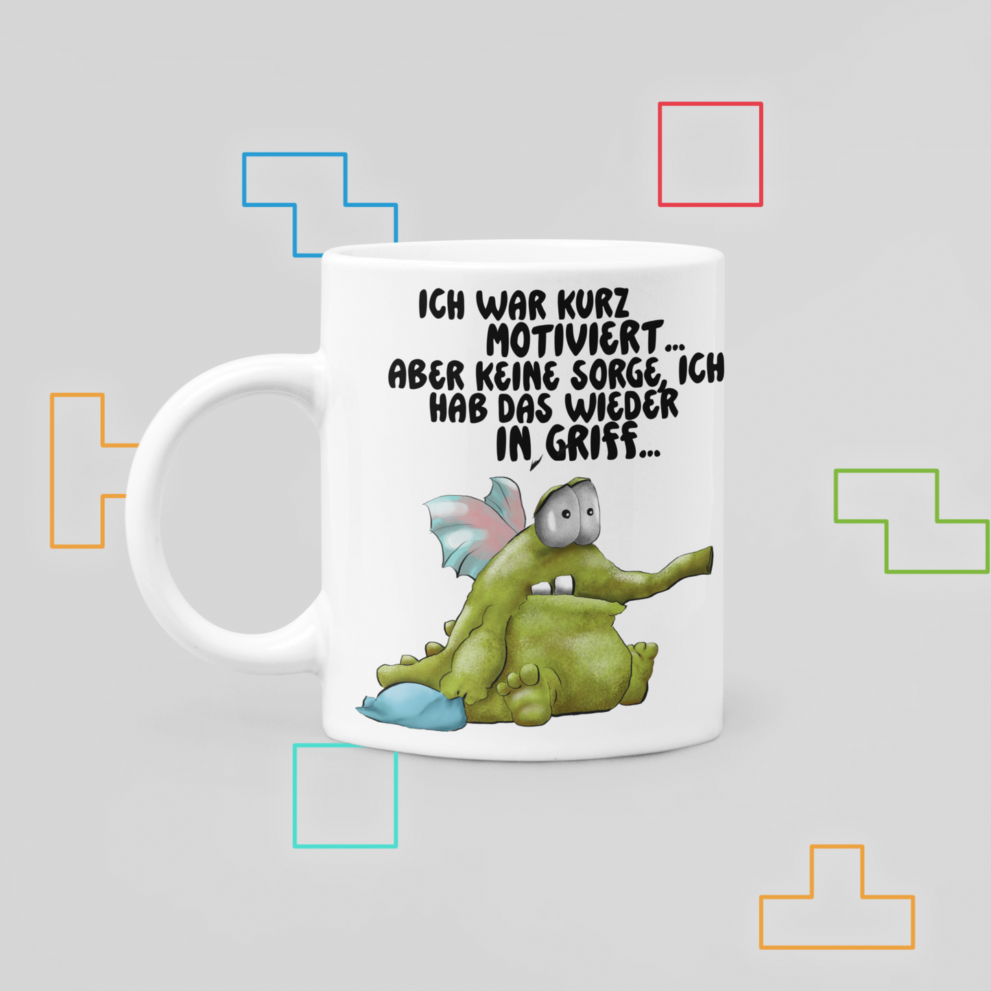 Rüsselbert Tasse „Ich war kurz motiviert“ – Lustige Sarkasmus Kaffeetasse