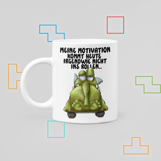 Rüsselbert Tasse „Meine Motivation kommt heute nicht ins Rollen“ – Lustige Monster Tasse