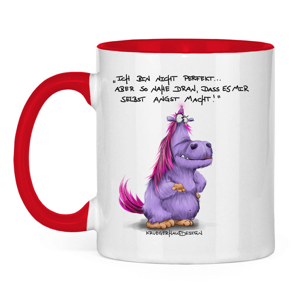 Tasse zweifarbig Ich bin nicht perfekt.. aber so nahe dran, dass es mir ...