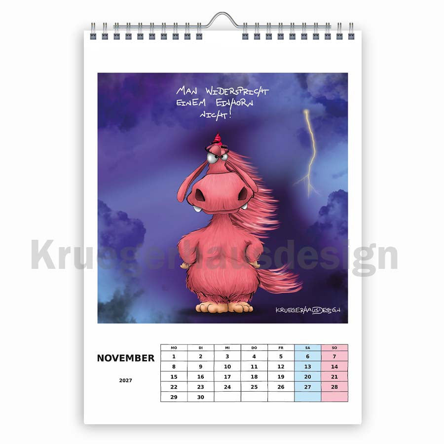 Monsterkalender 2027 A3 – Kruegerhausdesign Wandkalender | Vorbestellung