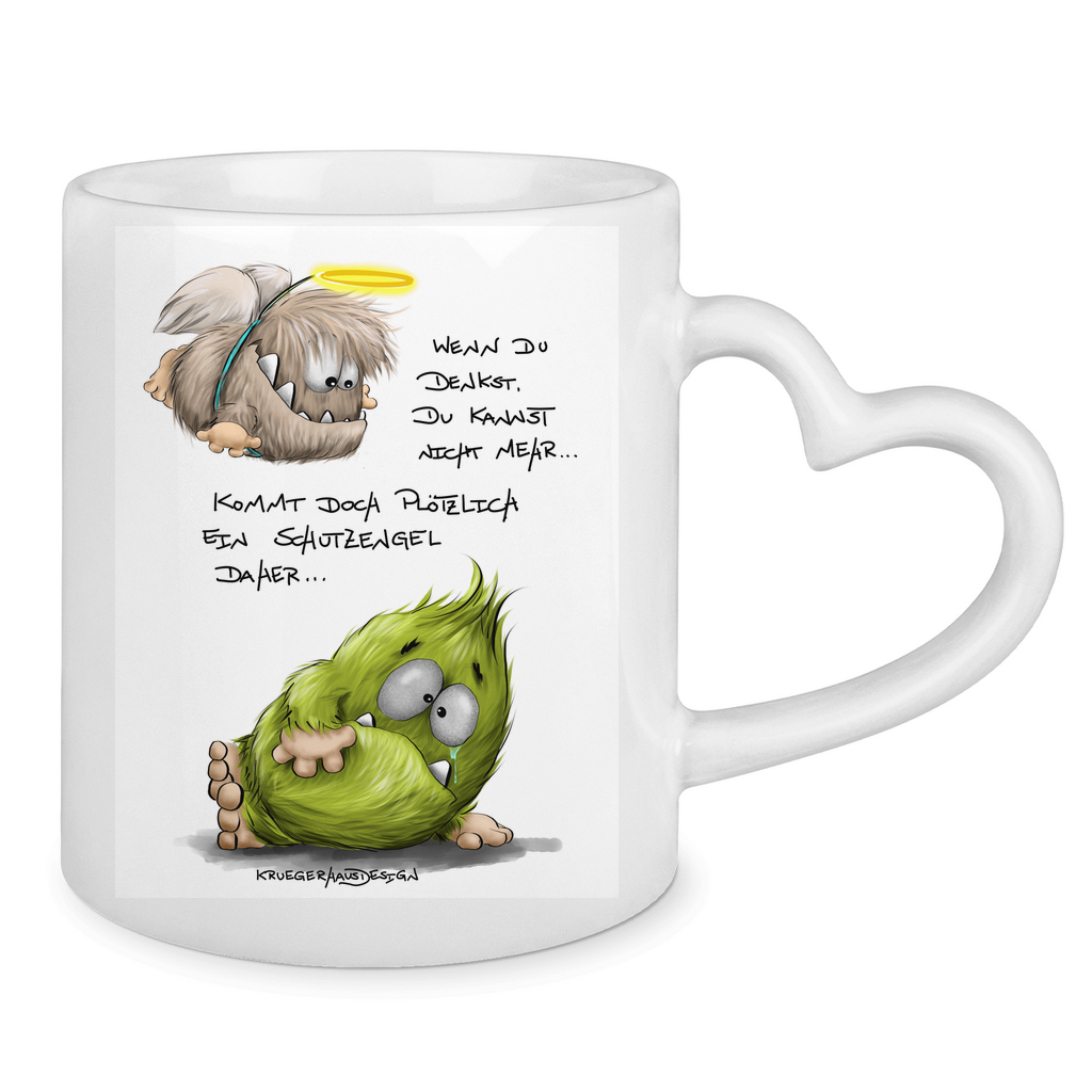 Tasse mit Herzhenkel Schutzengel