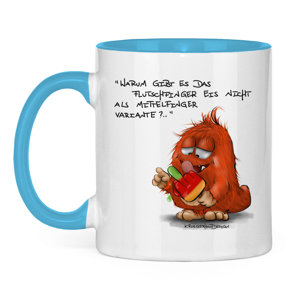 Tasse zweifarbig Warum gibt es das Flutschfinger Eis nicht als Mittelfinger..