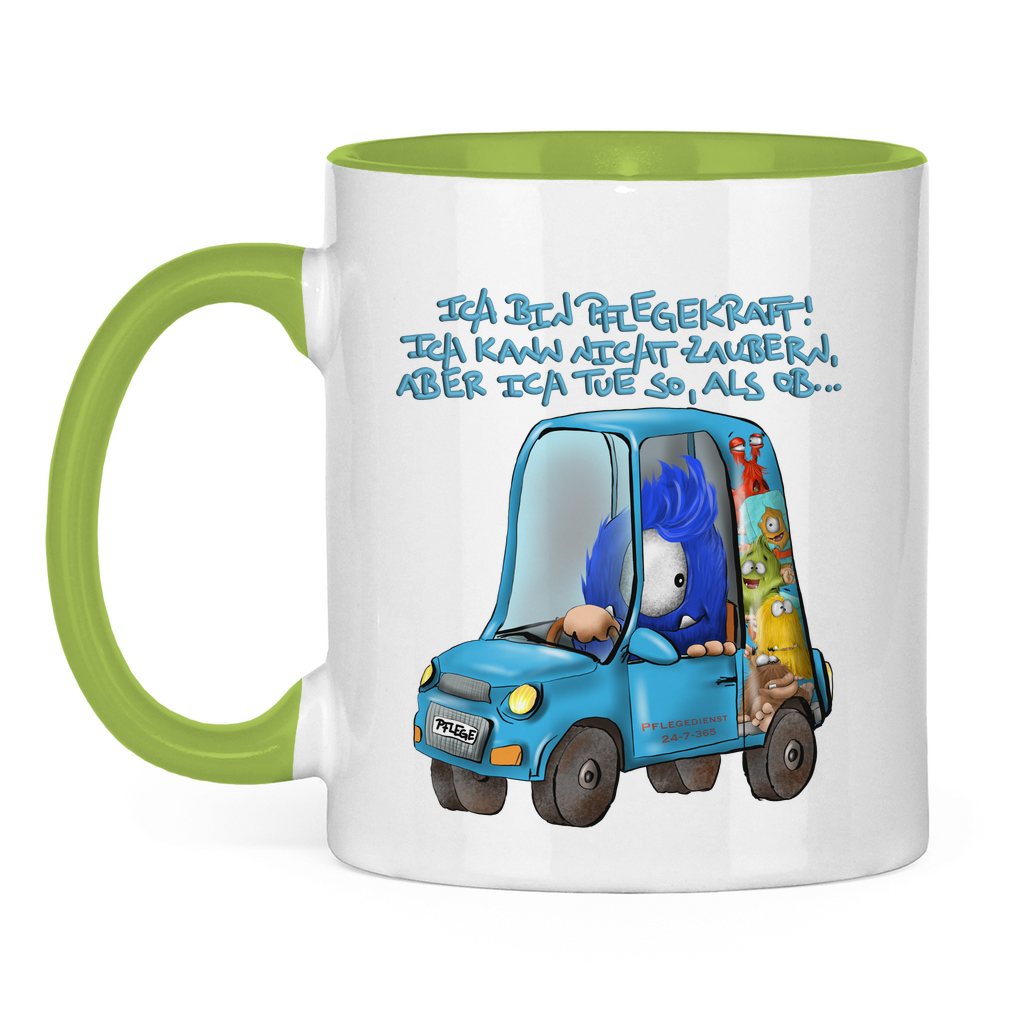 Tasse zweifarbig Ich bin Pflegekraft! Ich kann nicht zaubern, aber ich tue…