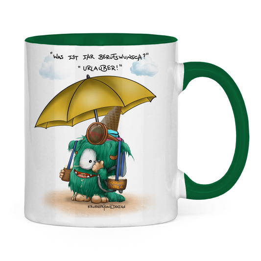 Tasse zweifarbig Was ist ihr Berufswunsch?  Urlauber!
