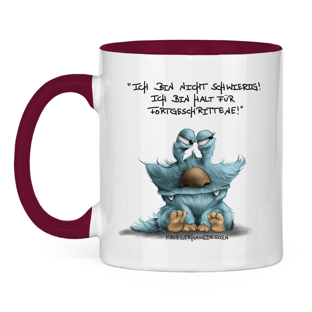 Tasse zweifarbig Ich bin nicht schwierig! Ich bin halt für Fortgeschrittene!