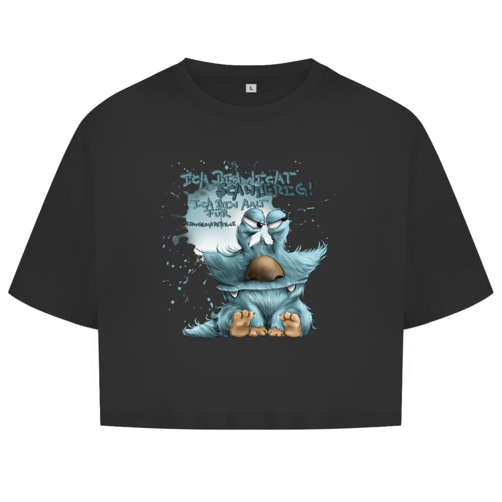 Damen Oversize Crop Top Ich bin nicht schwierig! Ich bin halt für Fortgeschrittene!